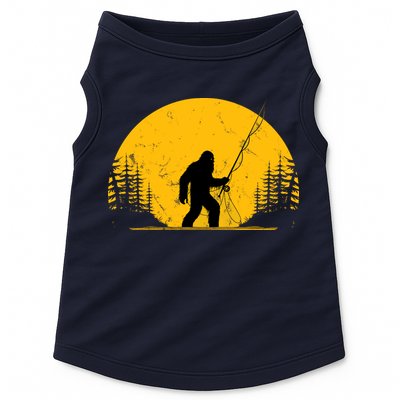 Sasquatch Fly Fishing Vintage Trout Fisherman Funny Doggie Tank