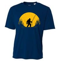 Sasquatch Fly Fishing Vintage Trout Fisherman Funny Cooling Performance Crew T-Shirt