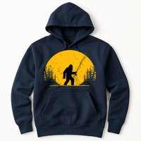 Sasquatch Fly Fishing Vintage Trout Fisherman Funny Hoodie