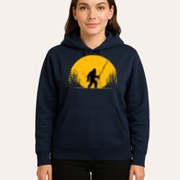 Sasquatch Fly Fishing Vintage Trout Fisherman Funny Hoodie