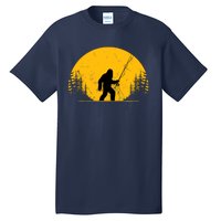 Sasquatch Fly Fishing Vintage Trout Fisherman Funny Tall T-Shirt