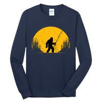 Sasquatch Fly Fishing Vintage Trout Fisherman Funny Tall Long Sleeve T-Shirt