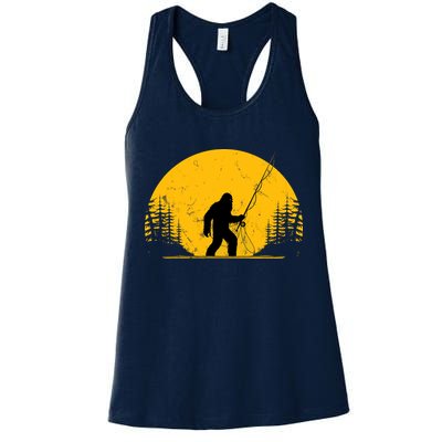 Sasquatch Fly Fishing Vintage Trout Fisherman Funny Womens Tank Top