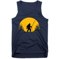 Sasquatch Fly Fishing Vintage Trout Fisherman Funny Tank Top