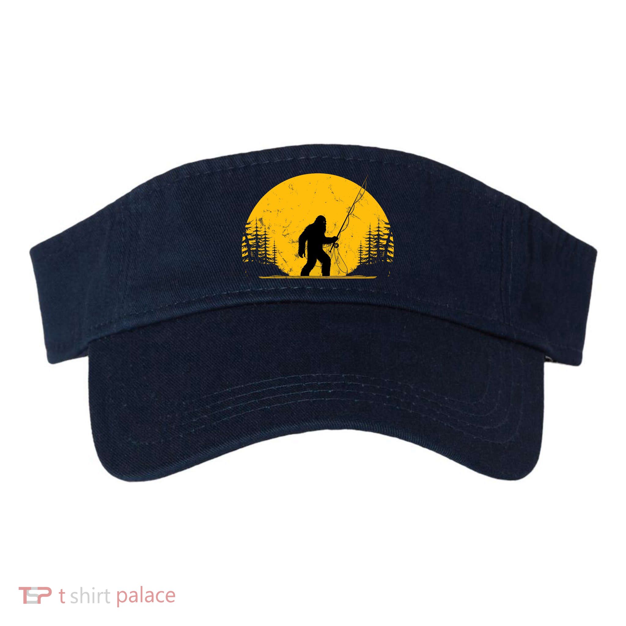 Sasquatch Fly Fishing Vintage Trout Fisherman Funny Visor
