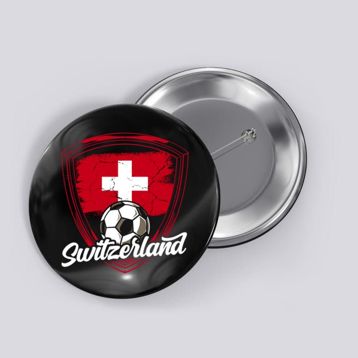 Switzerland Flag Football Vintage Soccer Team Pride Swiss Button