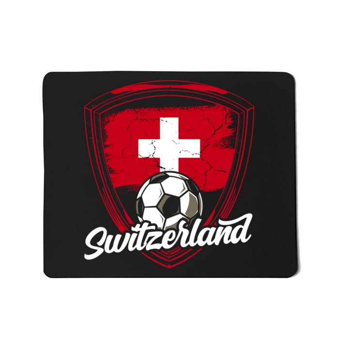 Switzerland Flag Football Vintage Soccer Team Pride Swiss Mousepad