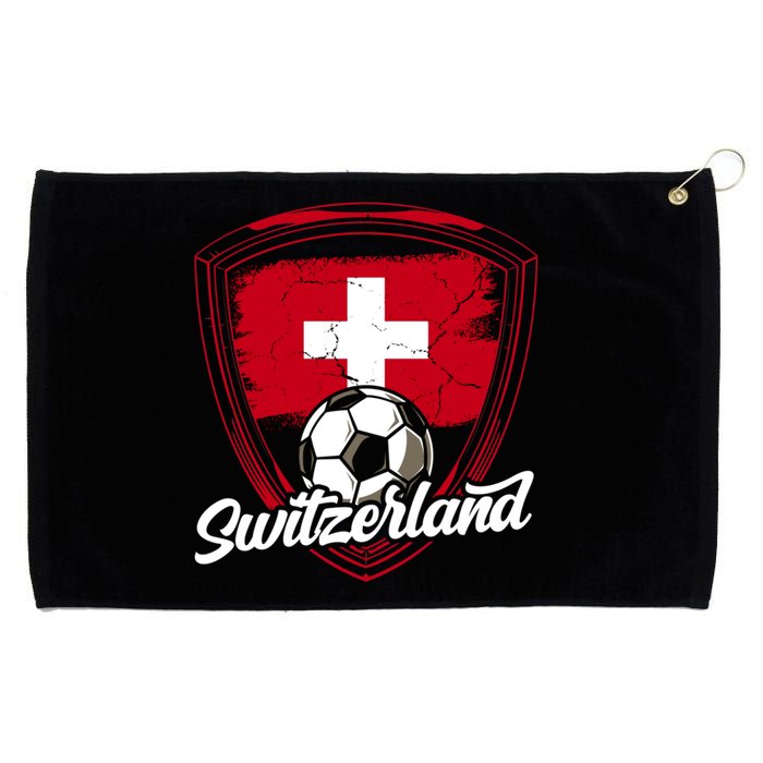 Switzerland Flag Football Vintage Soccer Team Pride Swiss Grommeted Golf Towel