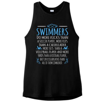 Swimmers Facts Funny Swimming Coach Ladies PosiCharge Tri-Blend Wicking Tank