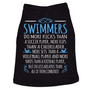 Swimmers Facts Funny Swimming Coach Doggie Tank