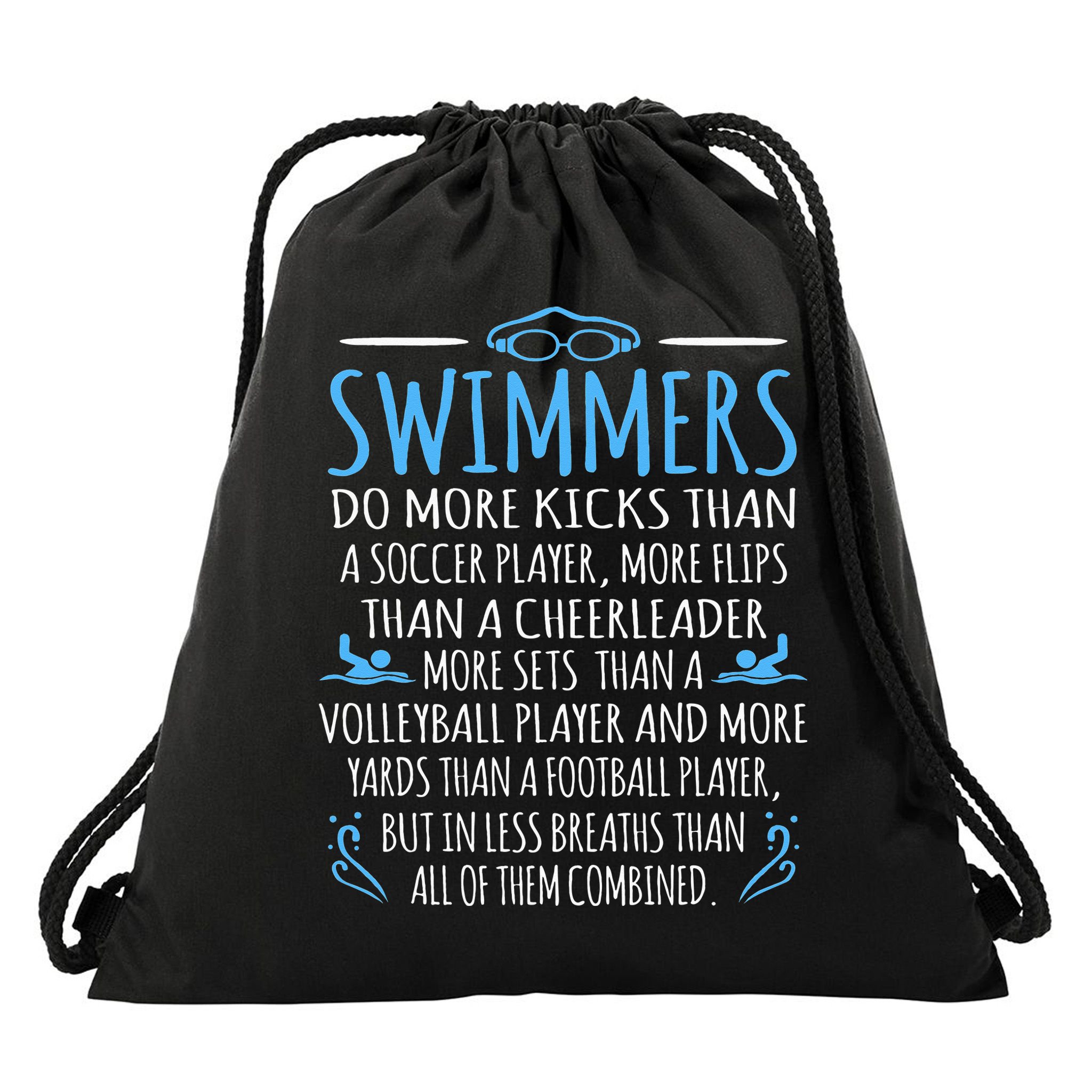 Swimmers Facts Funny Swimming Coach Drawstring Bag
