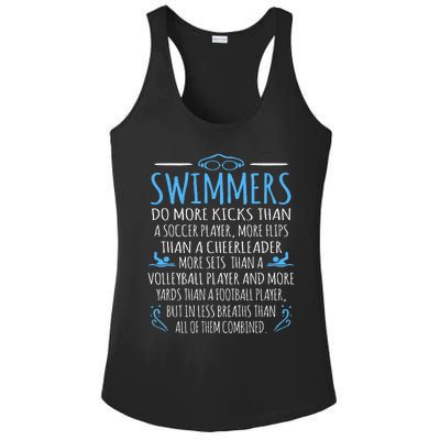 Swimmers Facts Funny Swimming Coach Ladies PosiCharge Competitor Racerback Tank