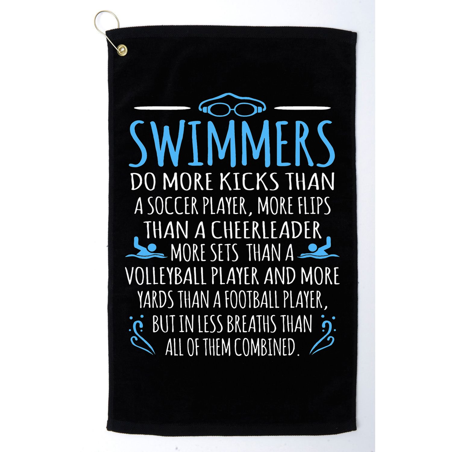 Swimmers Facts Funny Swimming Coach Golf Towel