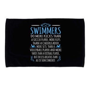 Swimmers Facts Funny Swimming Coach Microfiber Hand Towel