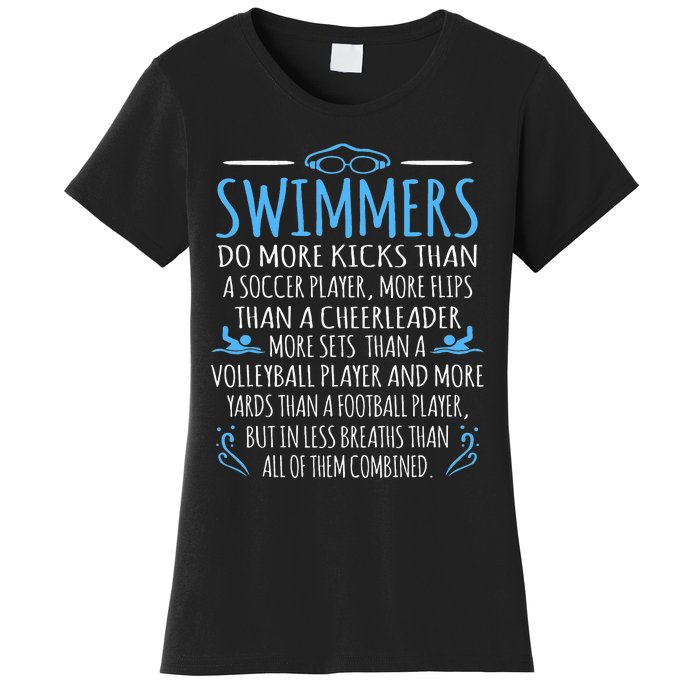 Swimmers Facts Funny Swimming Coach Women's T-Shirt