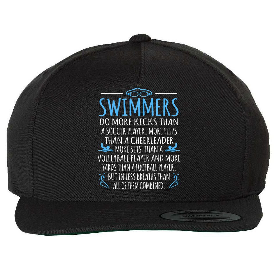 Swimmers Facts Funny Swimming Coach Wool Snapback Cap