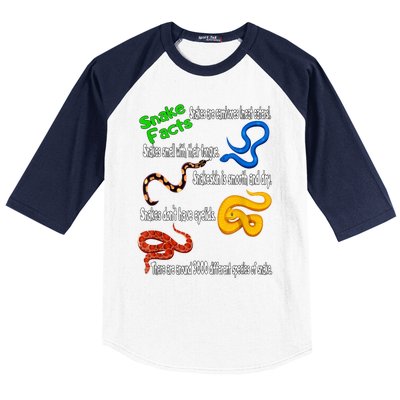 Snake Facts & Funny Boy Girl Toddlers Snake Lover Baseball Sleeve Shirt