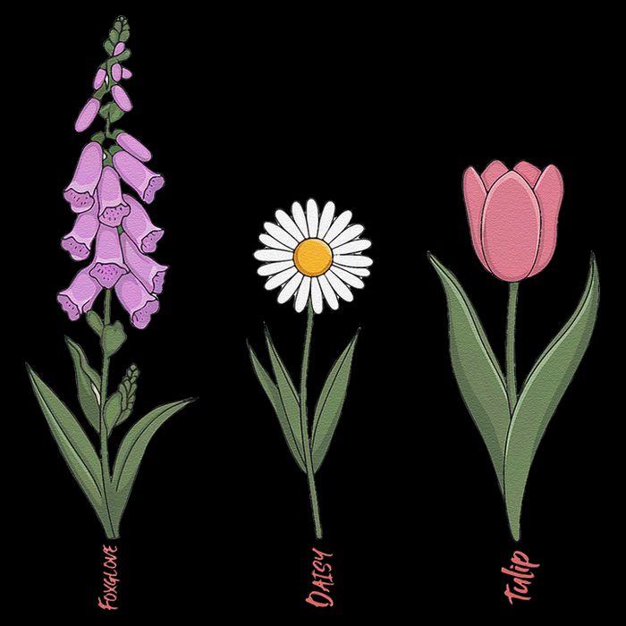 Subtle Floral Flowers Foxglove Daisy Tulip Vintage Art Toddler Hoodie