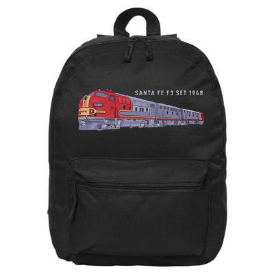 Santa Fe F3 Set 1948 Carbody Locomotive Train Railfan 16 in Basic Backpack