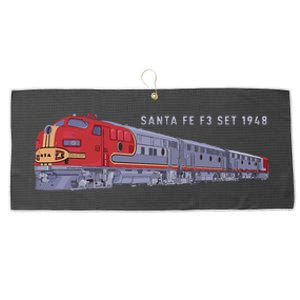 Santa Fe F3 Set 1948 Carbody Locomotive Train Railfan Large Microfiber Waffle Golf Towel