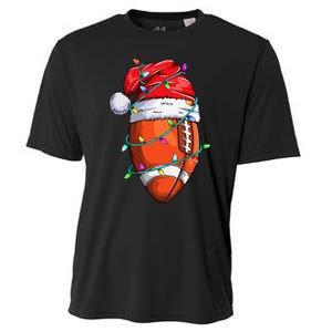 Santa Football Festive Christmas Sports Gear Cooling Performance Crew T-Shirt