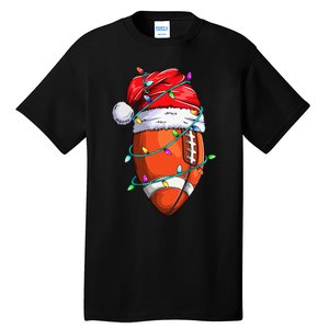 Santa Football Festive Christmas Sports Gear Tall T-Shirt