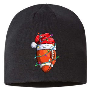 Santa Football Festive Christmas Sports Gear Sustainable Beanie