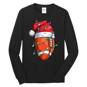 Santa Football Festive Christmas Sports Gear Tall Long Sleeve T-Shirt