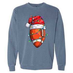 Santa Football Festive Christmas Sports Gear Garment-Dyed Sweatshirt