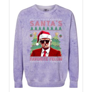 SantaS Favorite Felon President Trump Ugly Xmas Cool Gift Colorblast Crewneck Sweatshirt