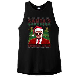 SantaS Favorite Felon President Trump Ugly Xmas Cool Gift Ladies PosiCharge Tri-Blend Wicking Tank