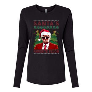 SantaS Favorite Felon President Trump Ugly Xmas Cool Gift Womens Cotton Relaxed Long Sleeve T-Shirt