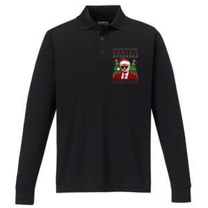 SantaS Favorite Felon President Trump Ugly Xmas Cool Gift Performance Long Sleeve Polo