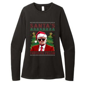 SantaS Favorite Felon President Trump Ugly Xmas Cool Gift Womens CVC Long Sleeve Shirt