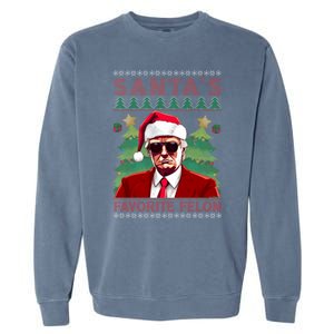 SantaS Favorite Felon President Trump Ugly Xmas Cool Gift Garment-Dyed Sweatshirt