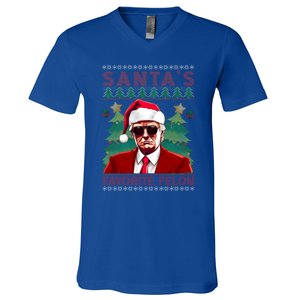 SantaS Favorite Felon President Trump Ugly Xmas Cool Gift V-Neck T-Shirt