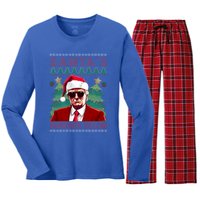 SantaS Favorite Felon President Trump Ugly Xmas Cool Gift Women's Long Sleeve Flannel Pajama Set 