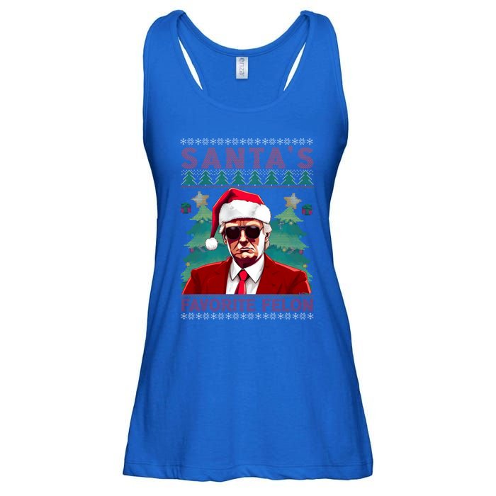 SantaS Favorite Felon President Trump Ugly Xmas Cool Gift Ladies Essential Flowy Tank