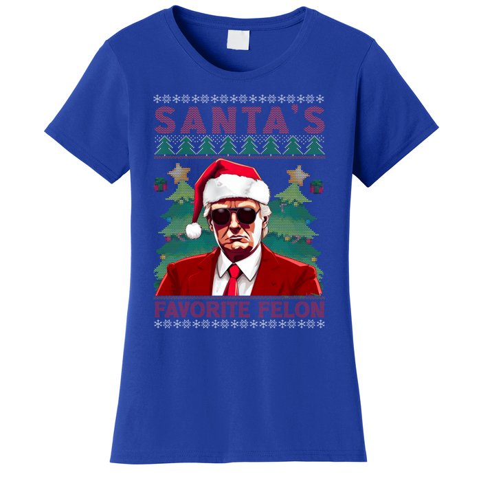 SantaS Favorite Felon President Trump Ugly Xmas Cool Gift Women's T-Shirt