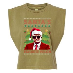 SantaS Favorite Felon President Trump Ugly Xmas Cool Gift Garment-Dyed Women's Muscle Tee