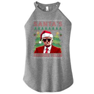 SantaS Favorite Felon President Trump Ugly Xmas Cool Gift Women's Perfect Tri Rocker Tank