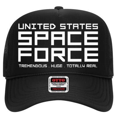 Space Force Funny Trump High Crown Mesh Back Trucker Hat