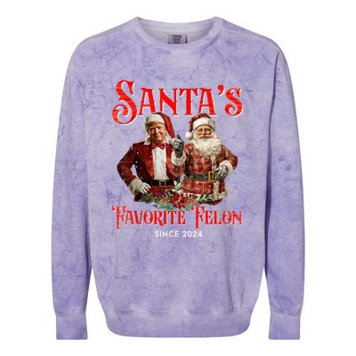 SantaS Favorite Felon Since 2024 Christmas Xmas Funny Trump Colorblast Crewneck Sweatshirt