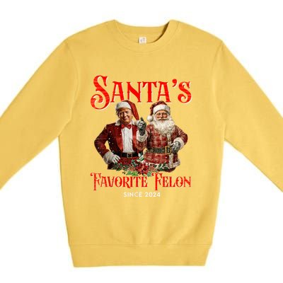 SantaS Favorite Felon Since 2024 Christmas Xmas Funny Trump Premium Crewneck Sweatshirt