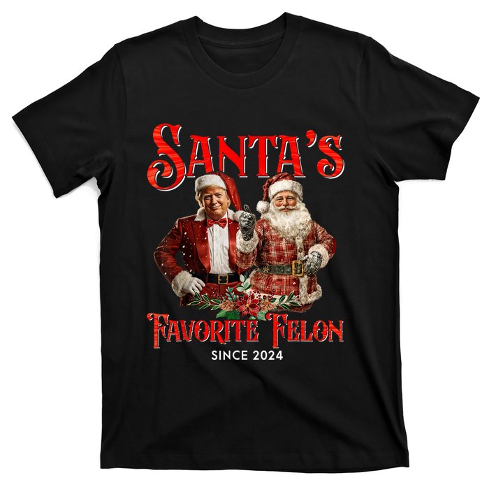 SantaS Favorite Felon Since 2024 Christmas Xmas Funny Trump T-Shirt