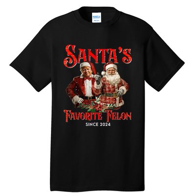 SantaS Favorite Felon Since 2024 Christmas Xmas Funny Trump Tall T-Shirt