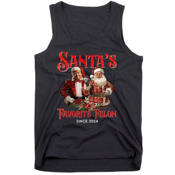 SantaS Favorite Felon Since 2024 Christmas Xmas Funny Trump Tank Top