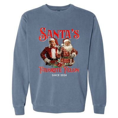 SantaS Favorite Felon Since 2024 Christmas Xmas Funny Trump Garment-Dyed Sweatshirt