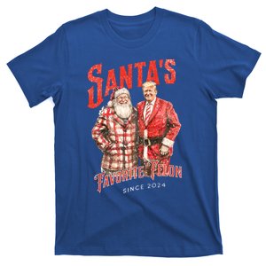 SantaS Favorite Felon Since 2024 Christmas Xmas Funny Trump Gift T-Shirt