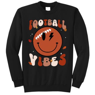 Smile Face Football Vibes Tis The Season Fall Thanksgiving Sweatshirt